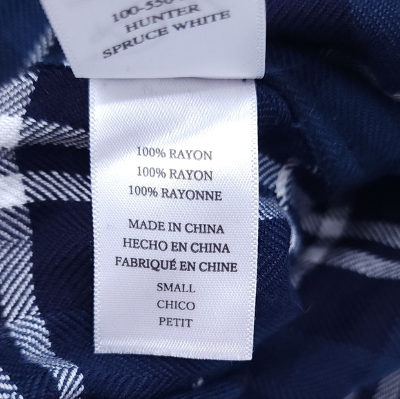 Rails Hunter Plaid Flannel Button Down Shirt in Pacific Navy Blue Small Petite - Picture 10 of 11